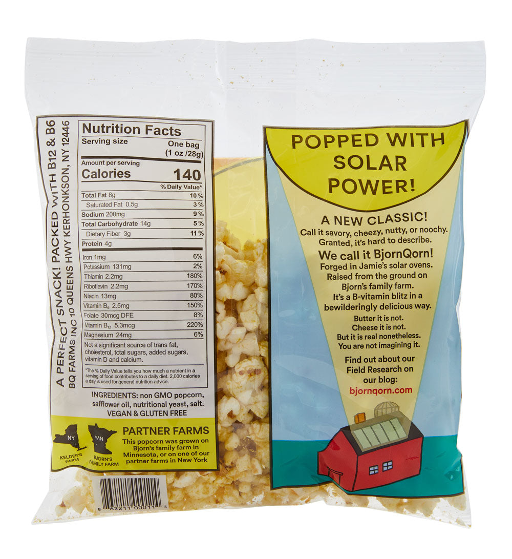 bjorn qorn mix popcorn bags -15-pack x 1oz bag by farm2me
