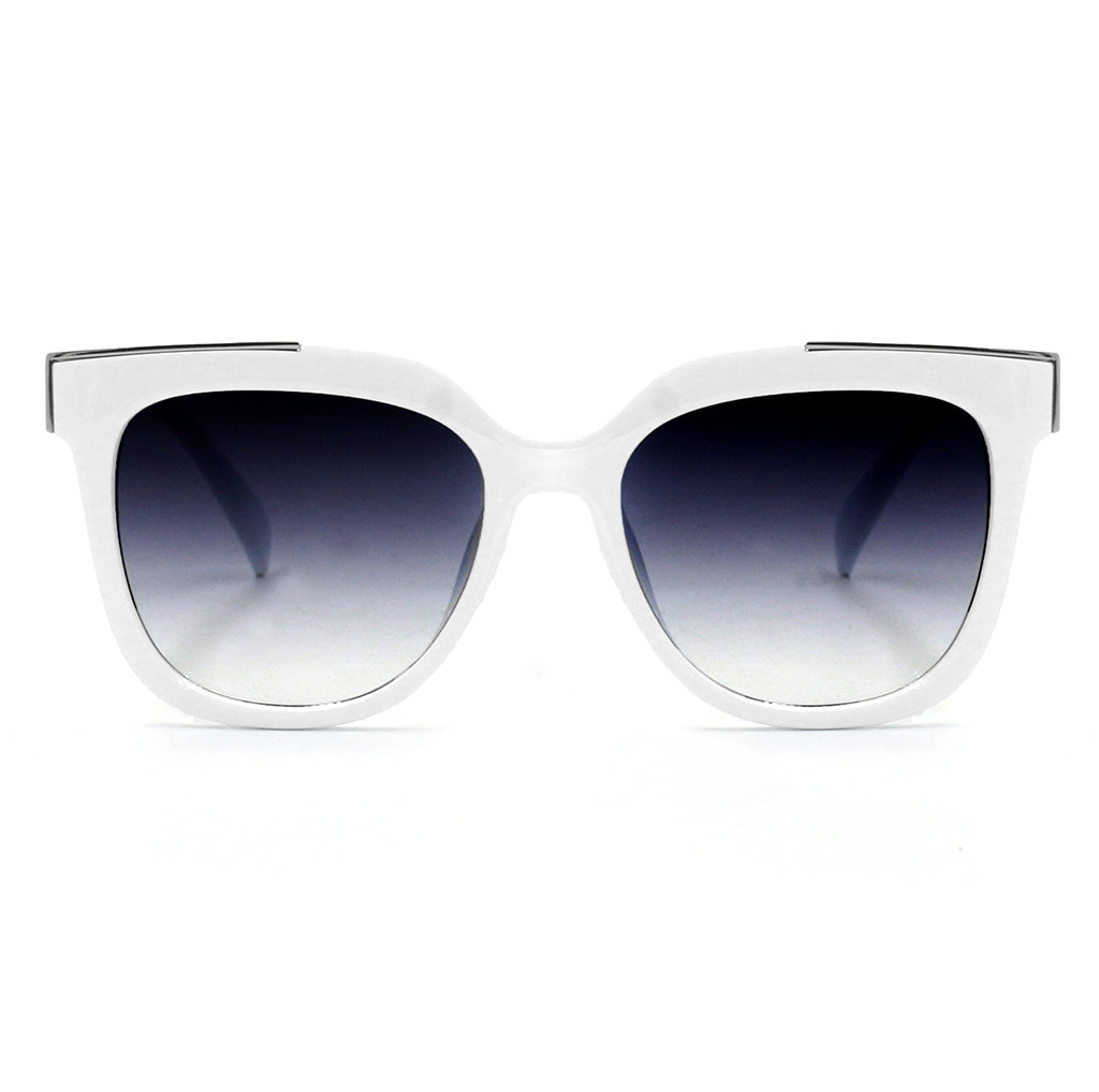 coco - white frame faded black lens wayfarer sunglasses by topfoxx