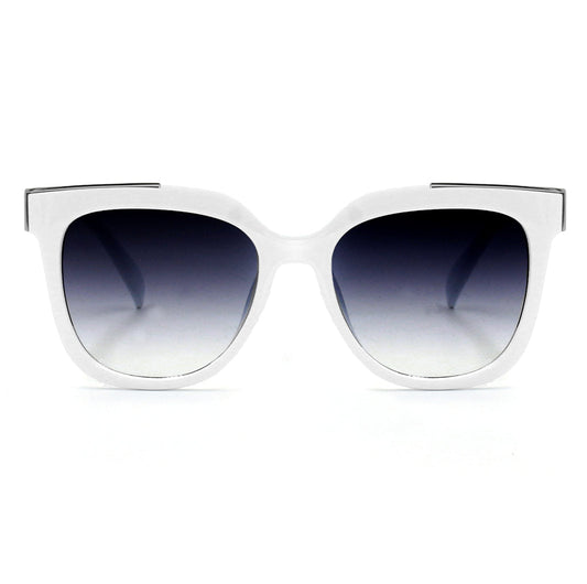 Coco - White Frame Faded Black Lens Wayfarer Sunglasses by TopFoxx