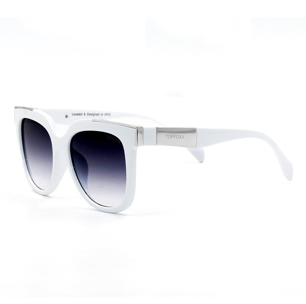 coco - white frame faded black lens wayfarer sunglasses by topfoxx