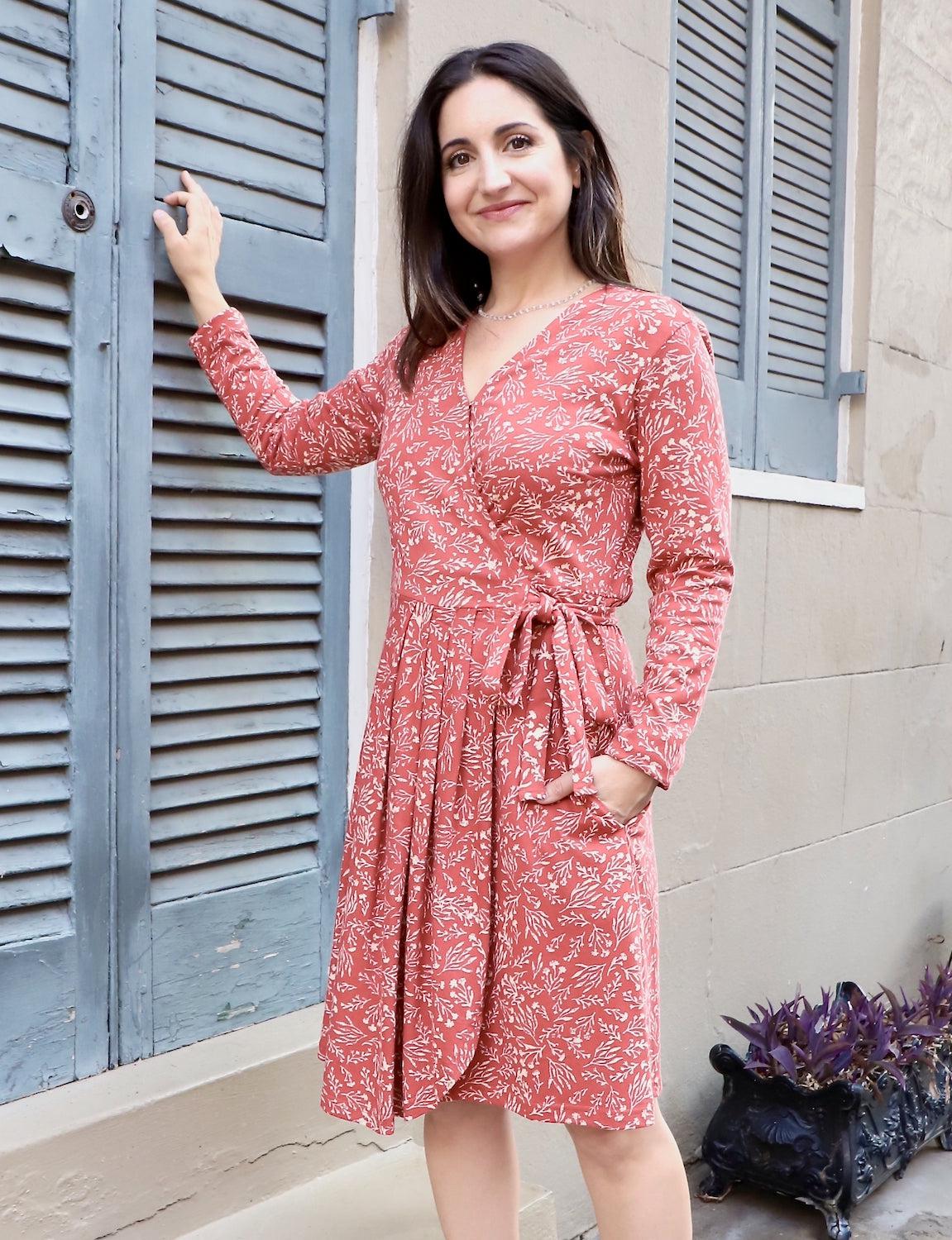 cranberry organic wrap dress by passion lilie