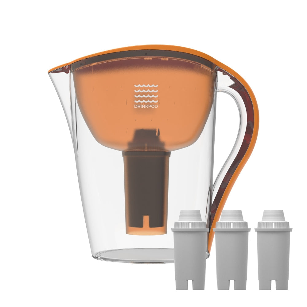 drinkpod ultra premium alkaline water pitcher - 3.5l pure healthy water ionizer. includes 3 alkaline water filters by drinkpod