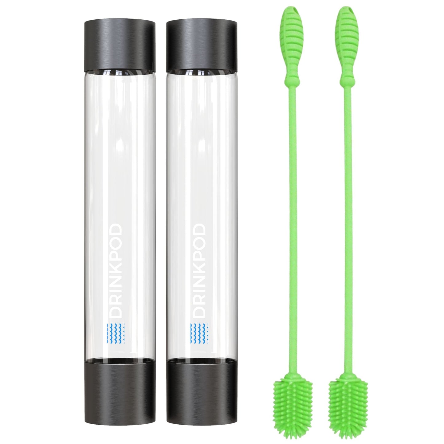 fizzpod bottles 2 pack & optional cleaning brush by drinkpod