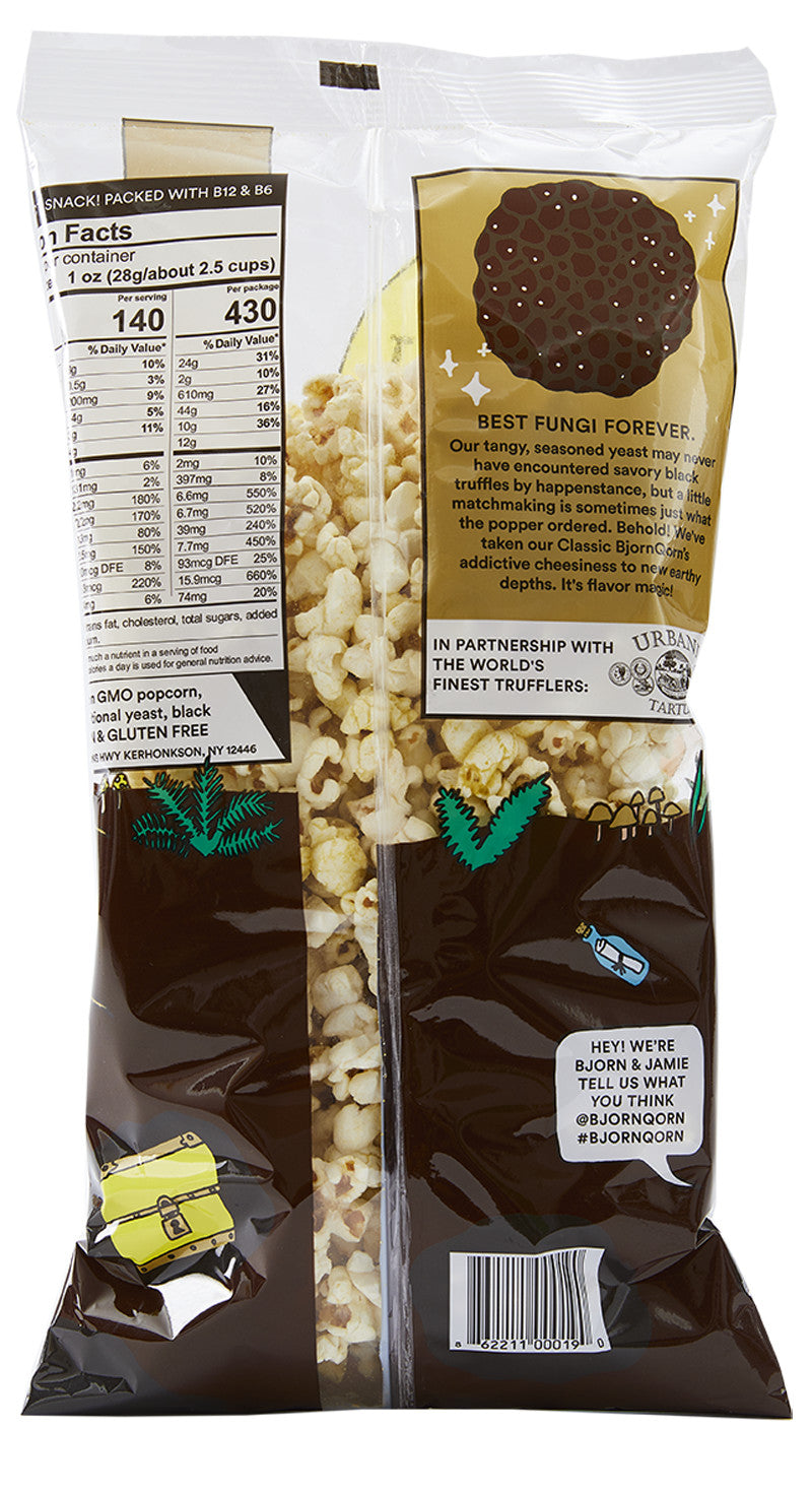 bjorn qorn earth (truffle) popcorn bags - 12-pack x 3oz bag by farm2me