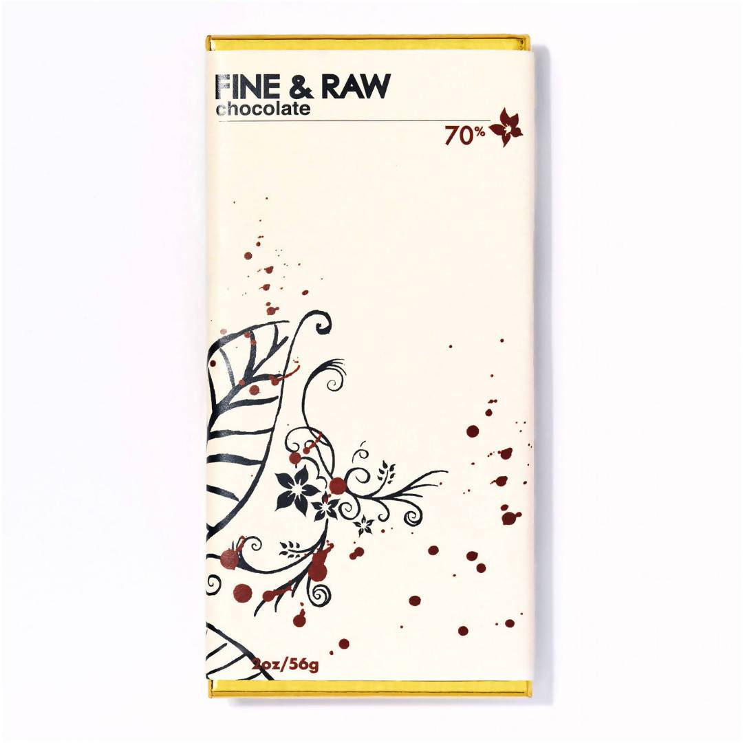 fine and raw dark chocolate, organic (70% cocoa / cacao) - 10 bars x 2oz by farm2me