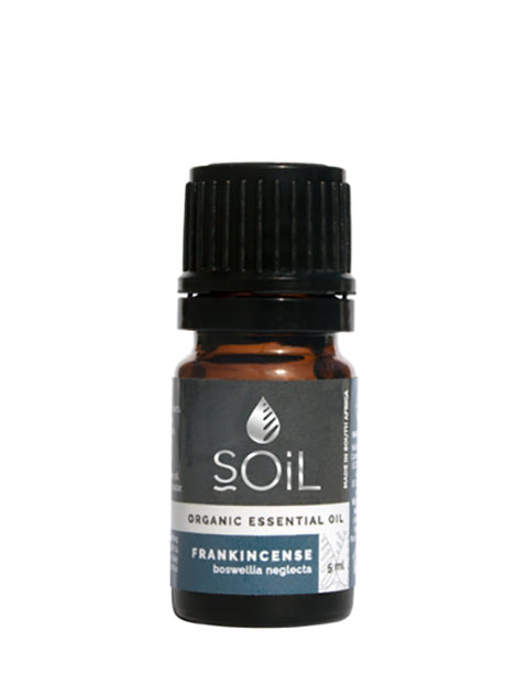 organic frankincense essential oil (boswellia neglecta) 5ml by soil organic aromatherapy and skincare