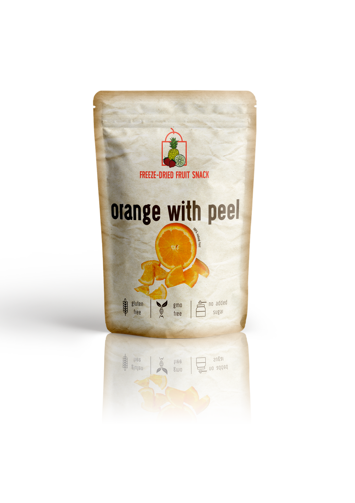 freeze dried orange with peel snack by the rotten fruit box