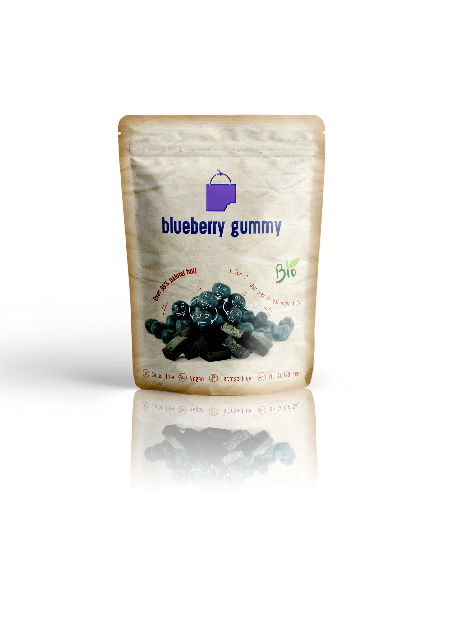 organic blueberry gummies by the rotten fruit box