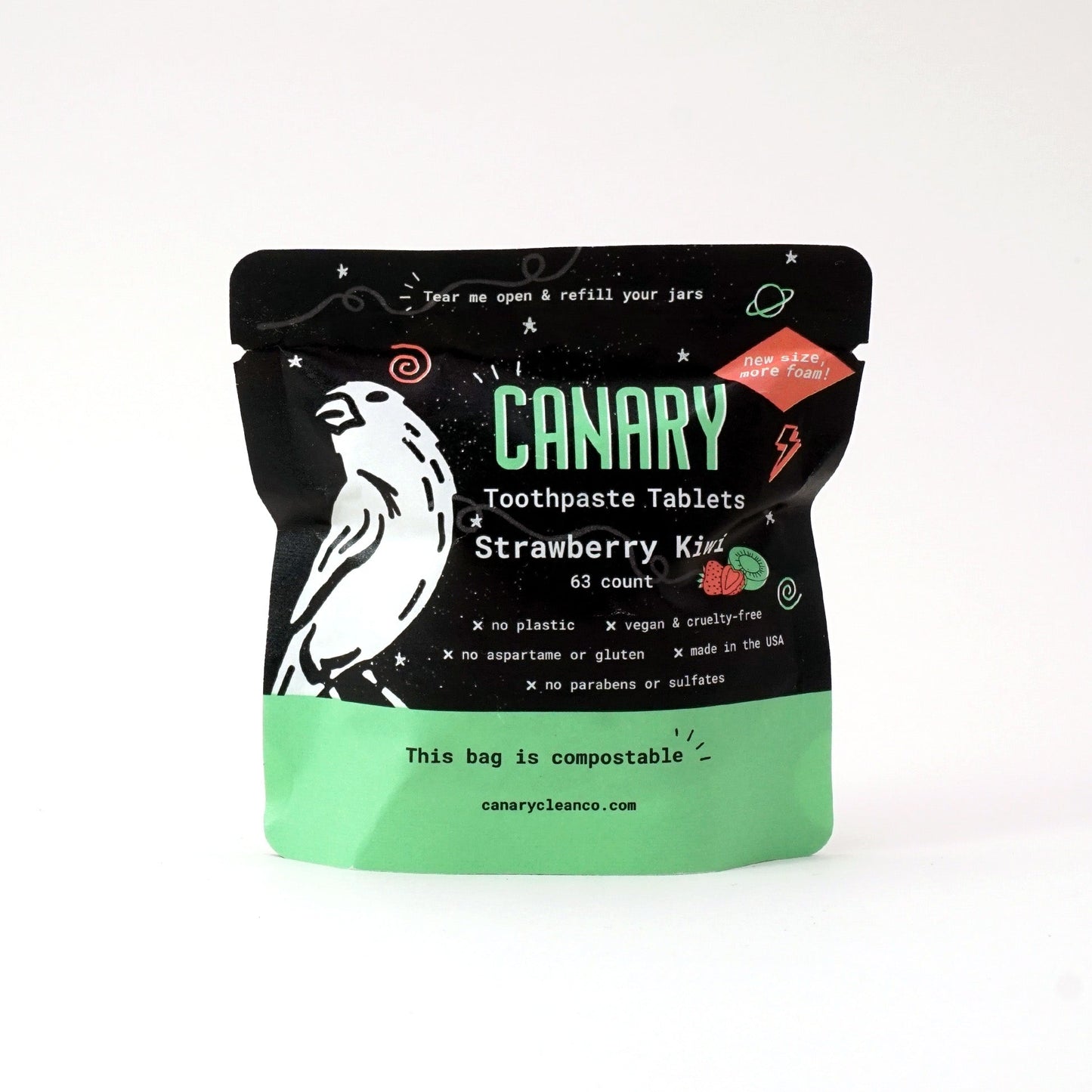 strawberry + kiwi toothpaste tablets - new & improved! by canary