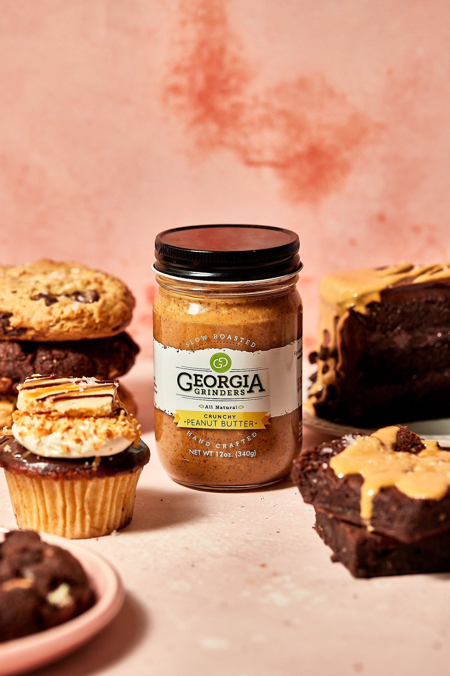 georgia grinders peanut butter mixed 4 pack (two 12oz jars of each creamy peanut butter and crunchy peanut butter)  - (cp-cl) by georgia grinders