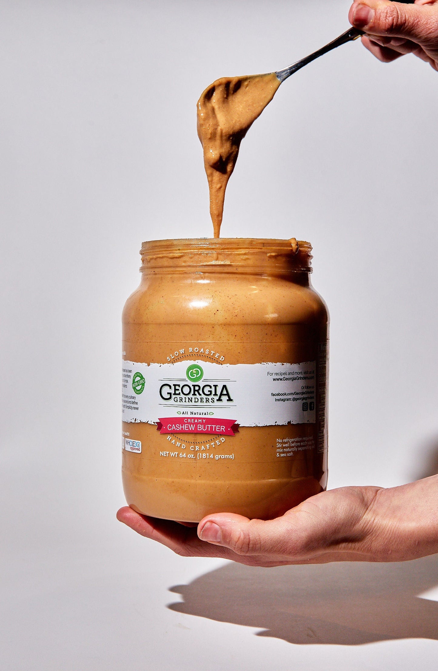 georgia grinders 64 oz bulk tub of cashew butter - (cp-cl) by georgia grinders