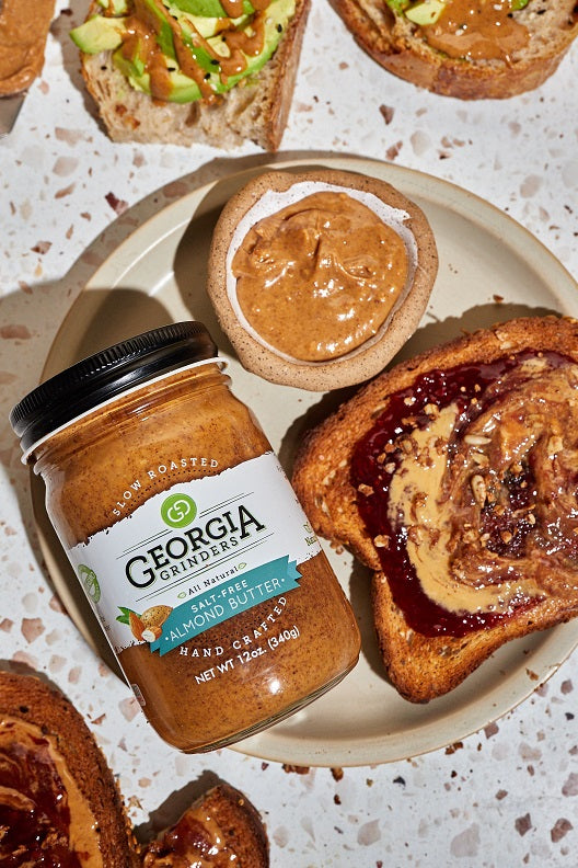 georgia grinders 12 oz whole30 (2) nut butter assortment 4 pack (original almond butter, cashew butter, pecan butter, salt free almond butter) - (cp-cl) by georgia grinders