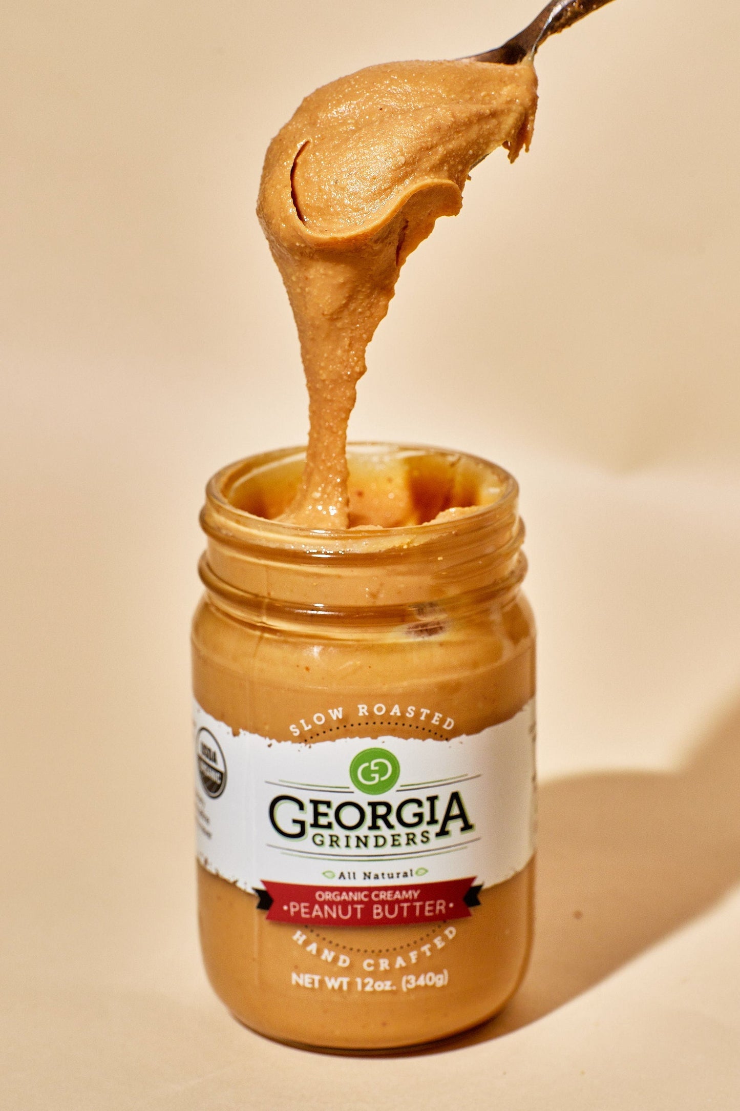 georgia grinders organic creamy peanut butter 4 pack (12 oz jars) - (cp-cl) by georgia grinders