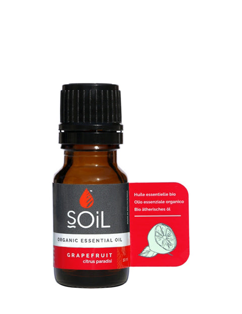 organic grapefruit essential oil (citrus paradisi) 10ml by soil organic aromatherapy and skincare