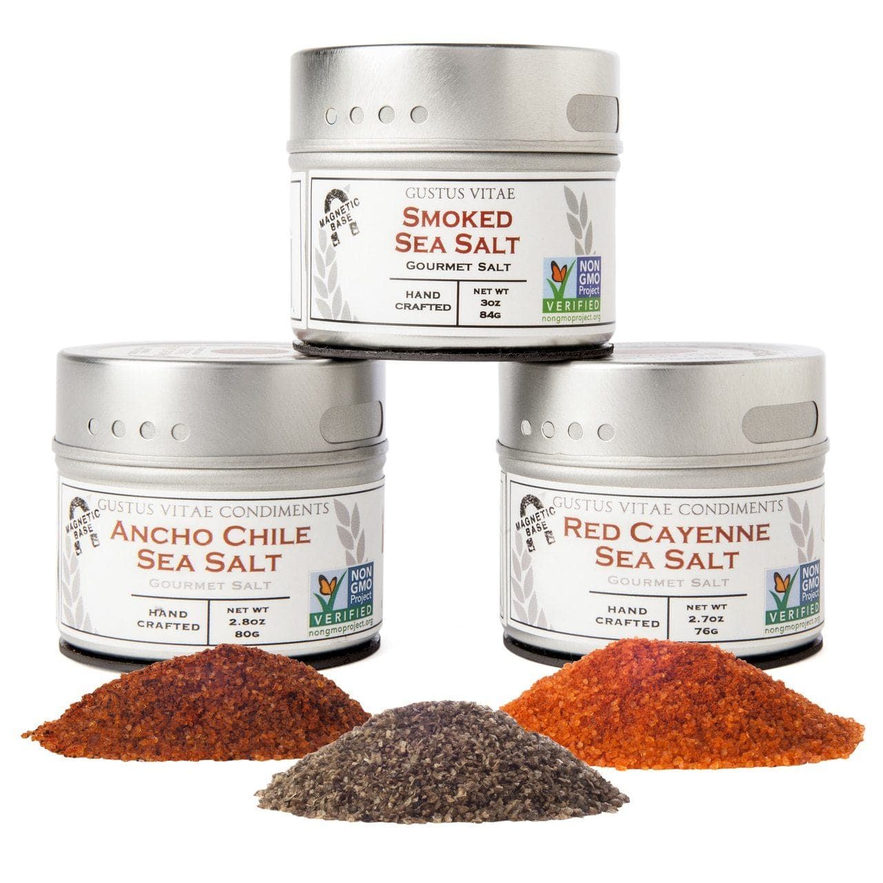 gourmet grilling salts collection - 3 tins by gustus vitae