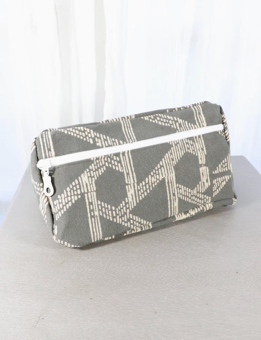 Grey Toiletry Bag- Triangles or Floral by Passion Lilie