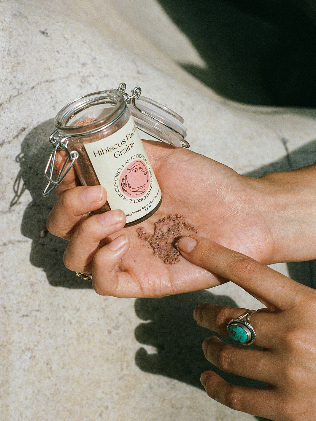 hibiscus facial grains by circular bodies