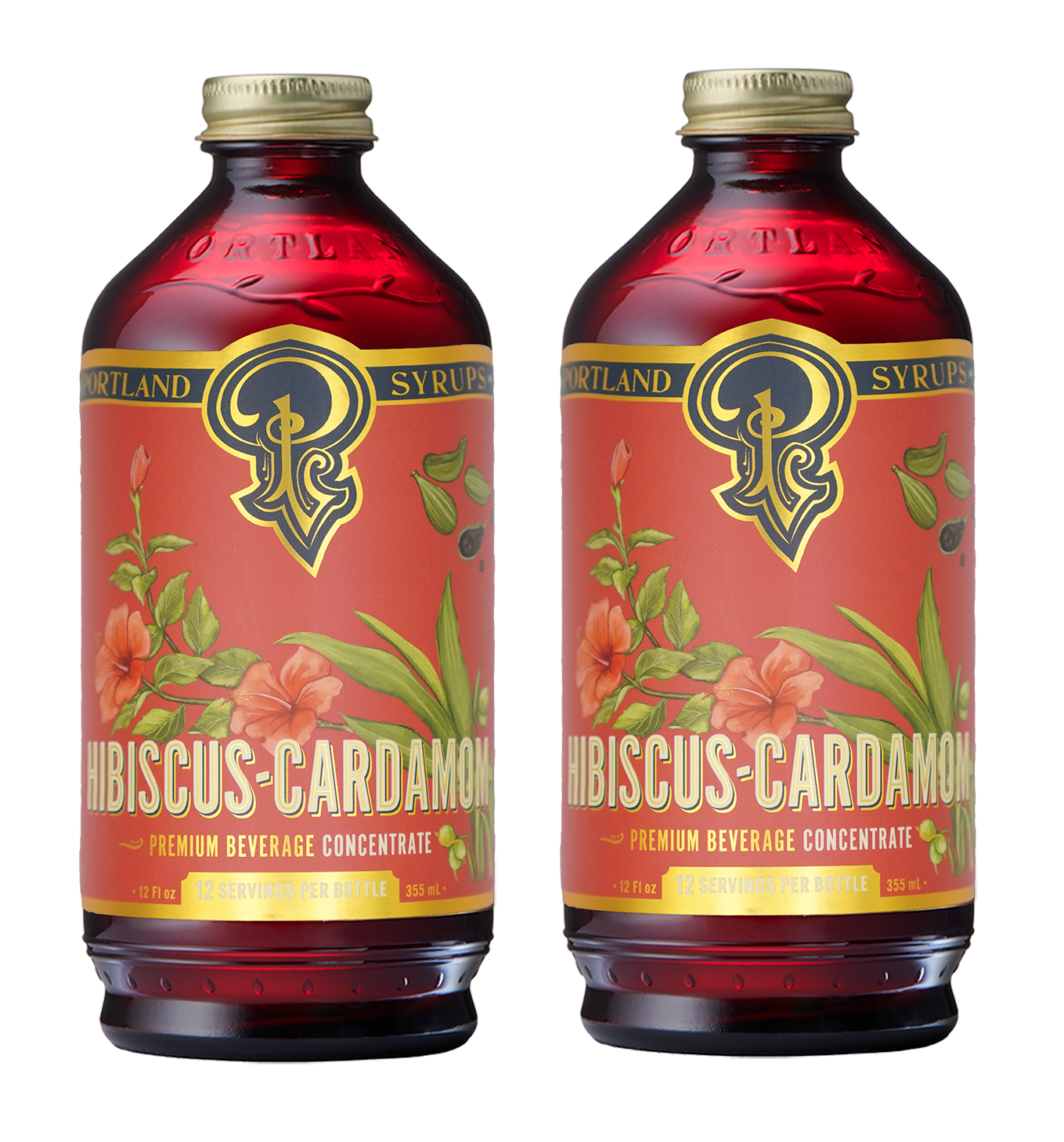 hibiscus cardamom syrup two-pack by portland syrups