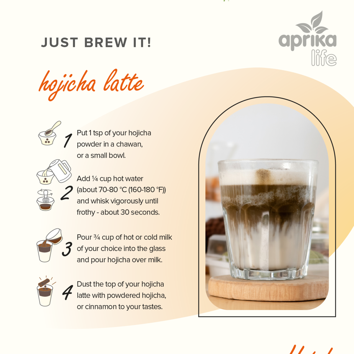 hojicha green tea powder by aprika life