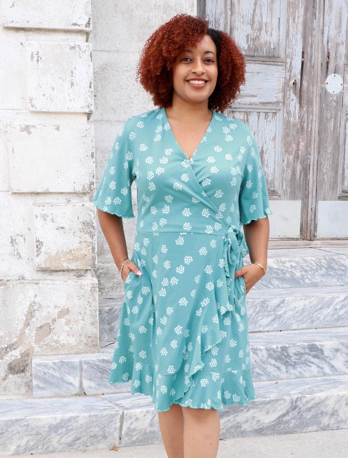 hydrangea organic wrap dress by passion lilie