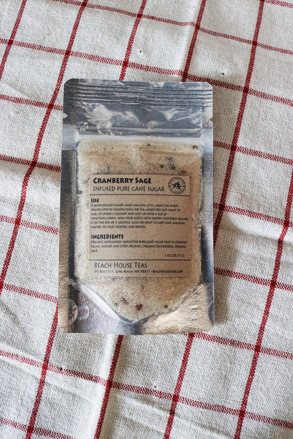 cranberry sage infused artisan culinary sugar by beach house teas