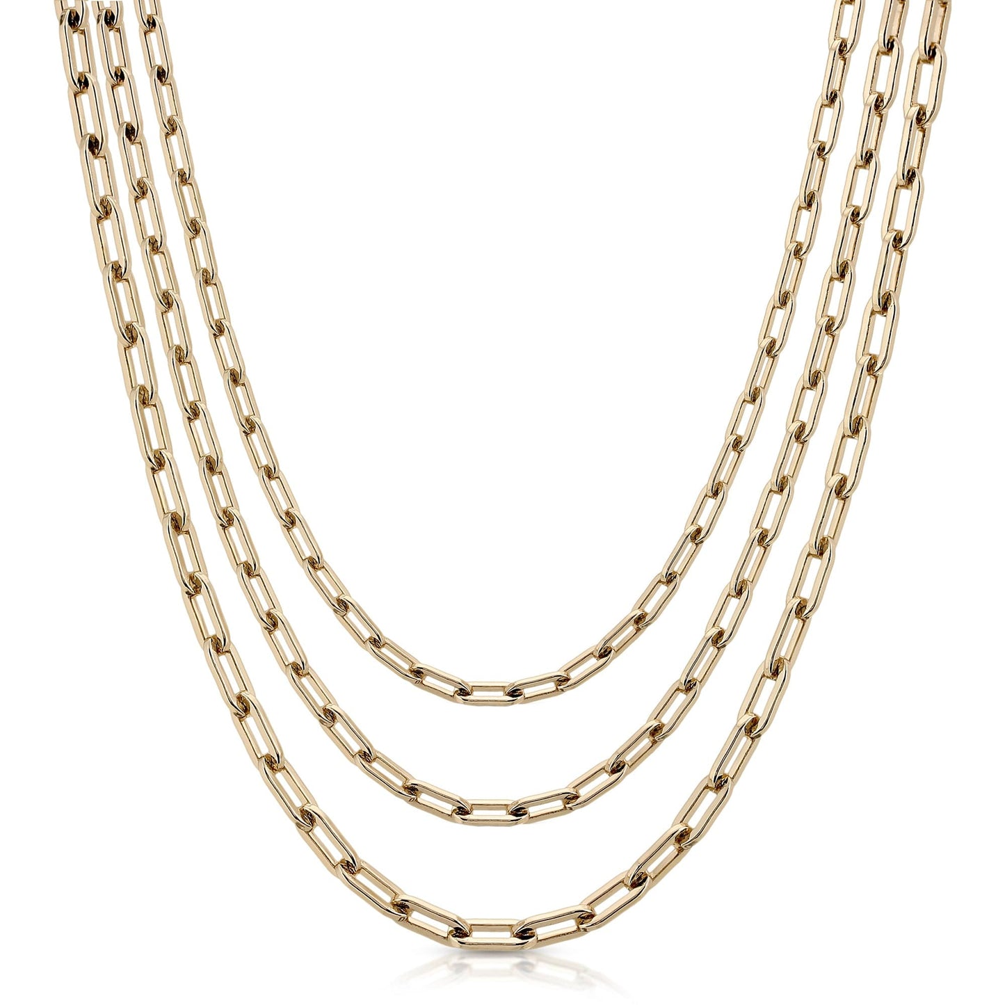 triple medium link chain necklace by eklexic