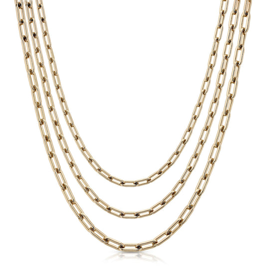 Triple Medium Link Chain Necklace by eklexic