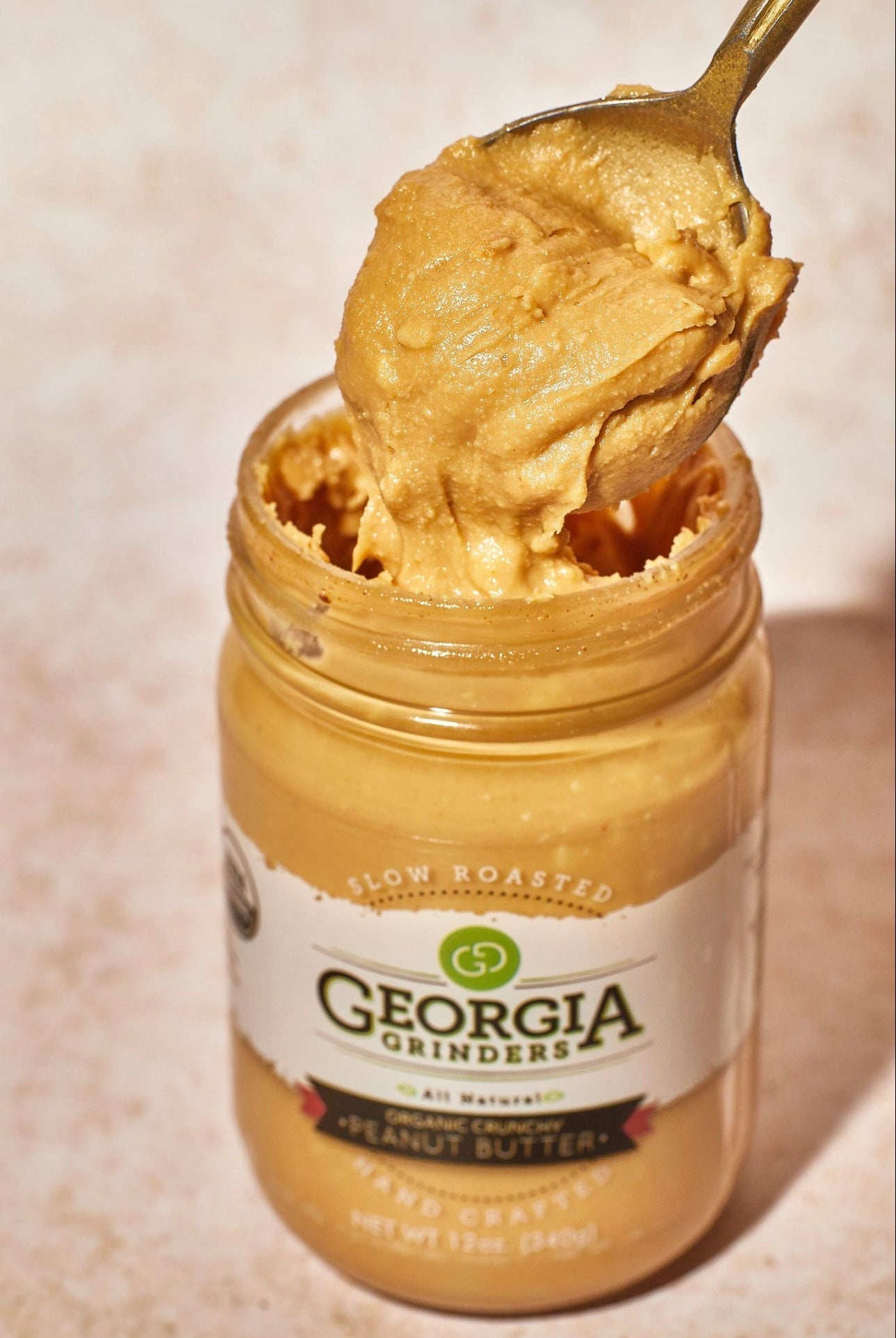 georgia grinders 64oz bulk tub of organic crunchy peanut butter - (cp-cl) by georgia grinders