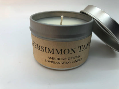 Persimmon Tango Soy Wax Candle | 2 oz Travel Tin by Prairie Fire Tallow, Candles, and Lavender