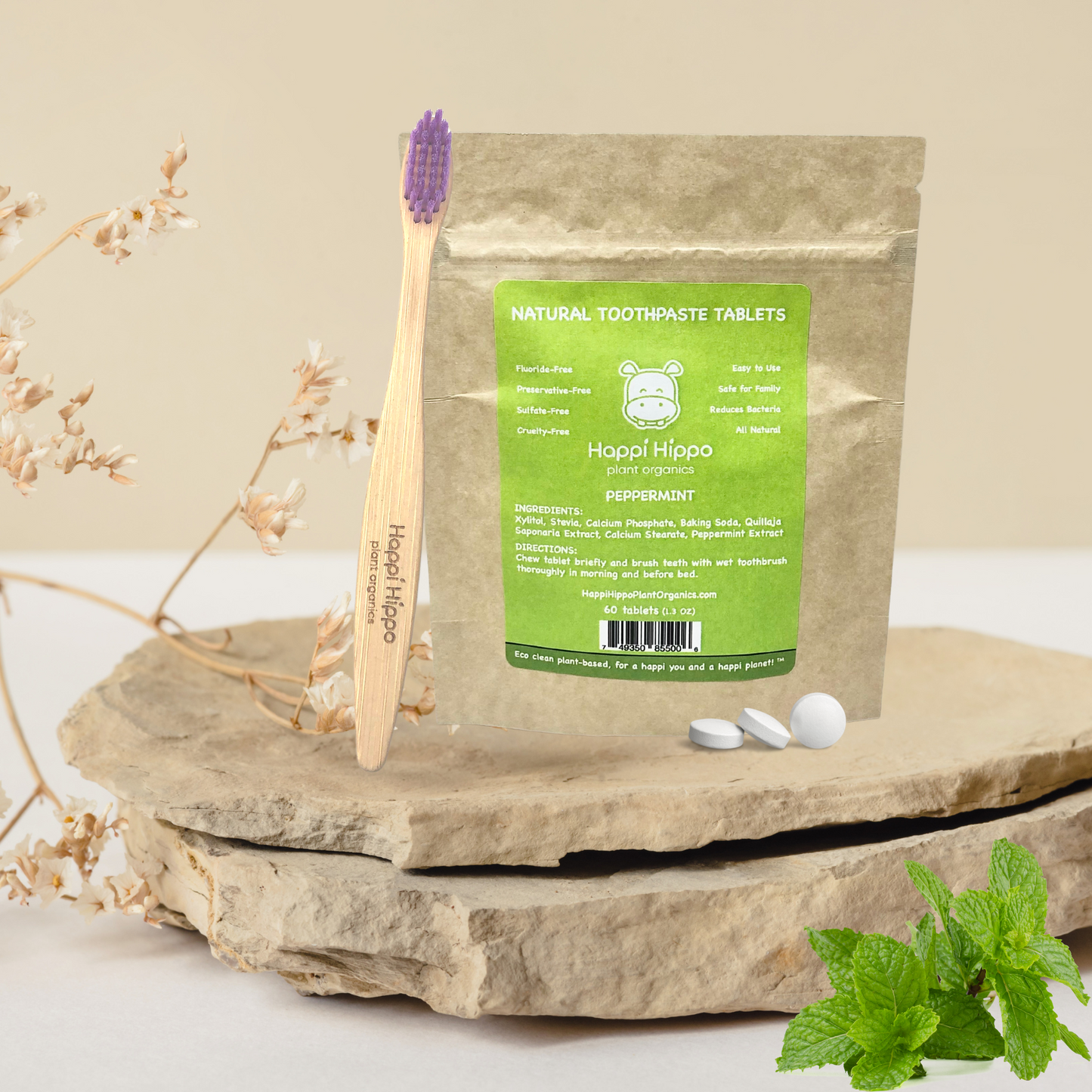 natural toothpaste tablets by hippotanicals