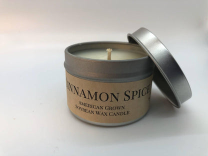 Cinnamon Spice Soy Wax Candle | 2 oz Travel Tin by Prairie Fire Tallow, Candles, and Lavender