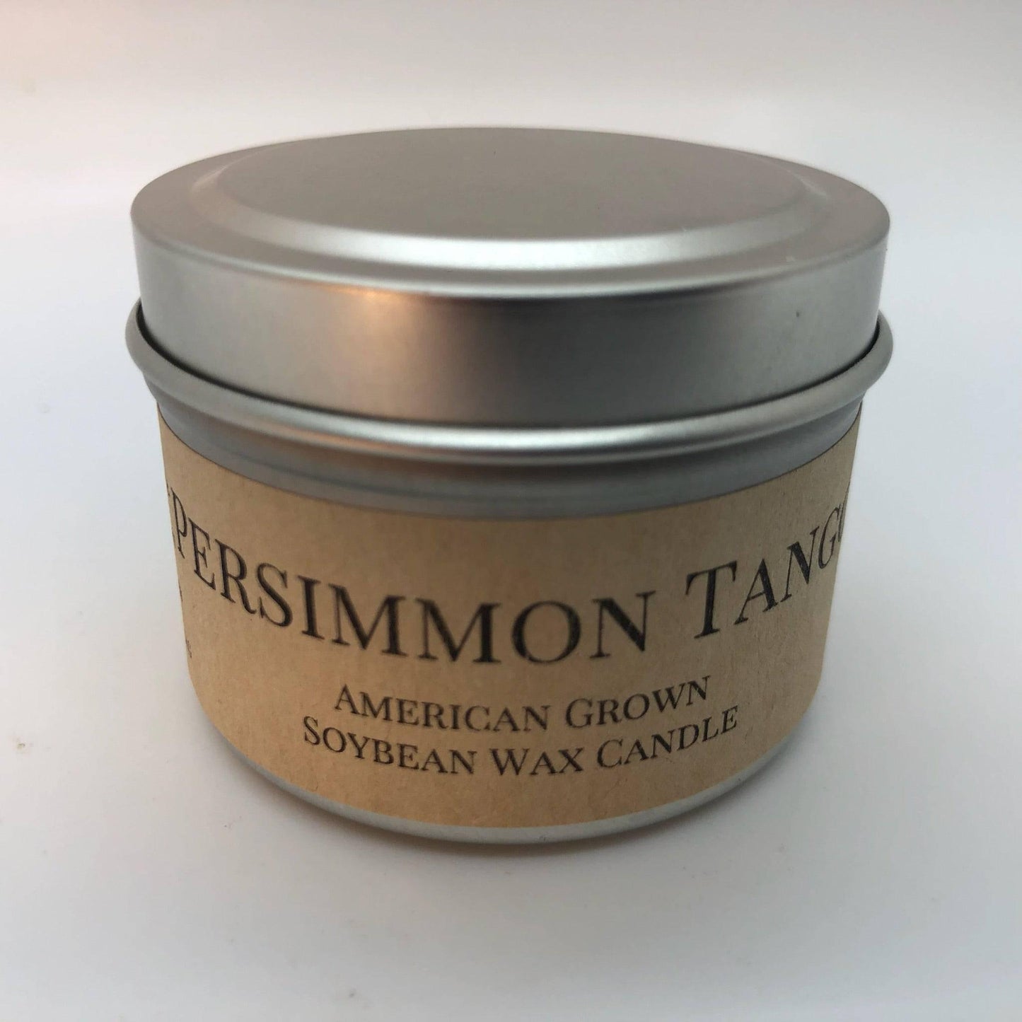 persimmon tango soy wax candle | 2 oz travel tin by prairie fire tallow, candles, and lavender