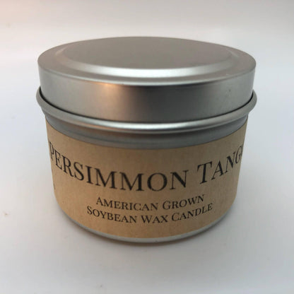 Persimmon Tango Soy Wax Candle | 2 oz Travel Tin by Prairie Fire Tallow, Candles, and Lavender