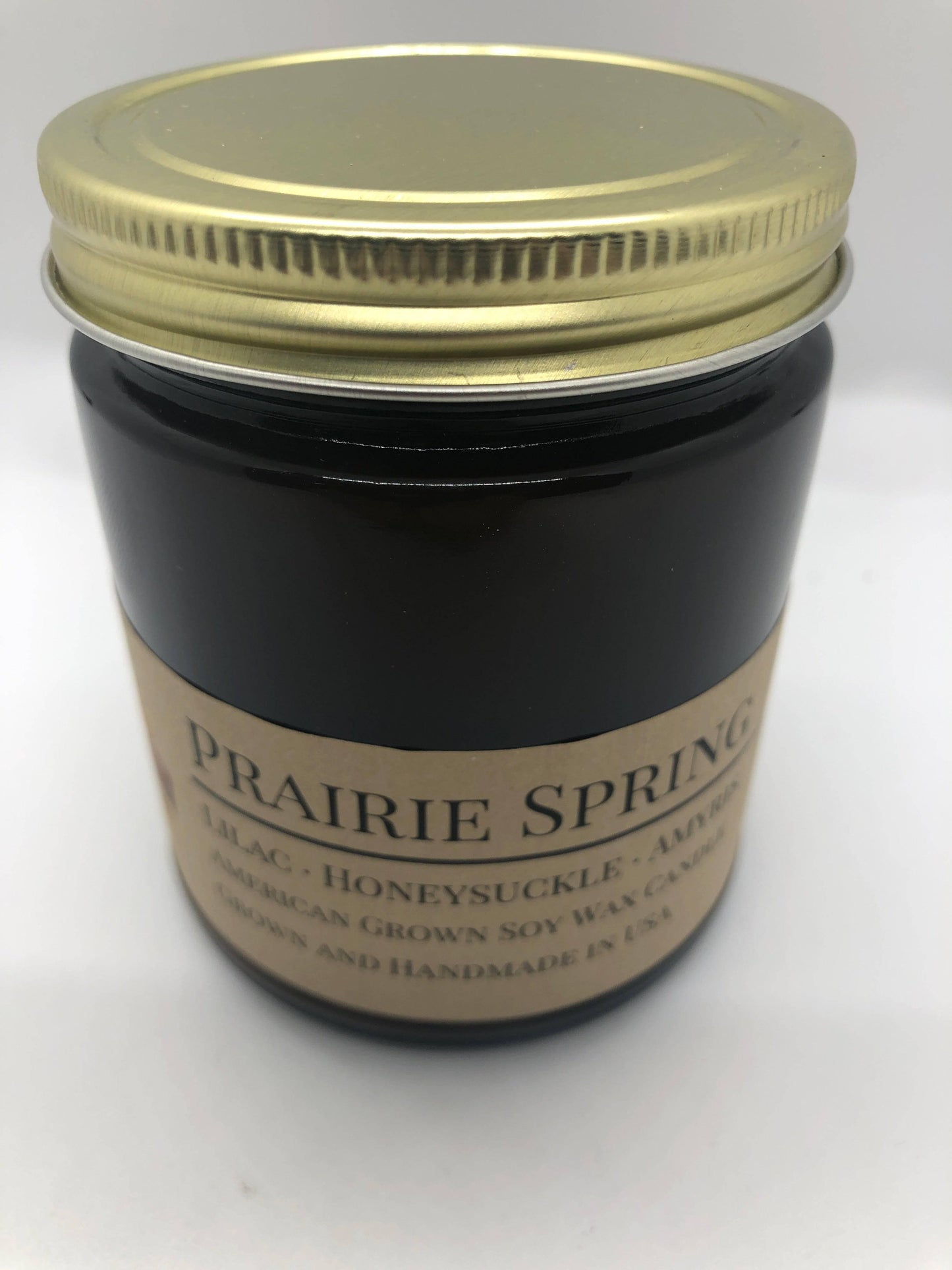 prairie spring soy wax candle | 9 oz amber apothecary jar by prairie fire tallow, candles, and lavender