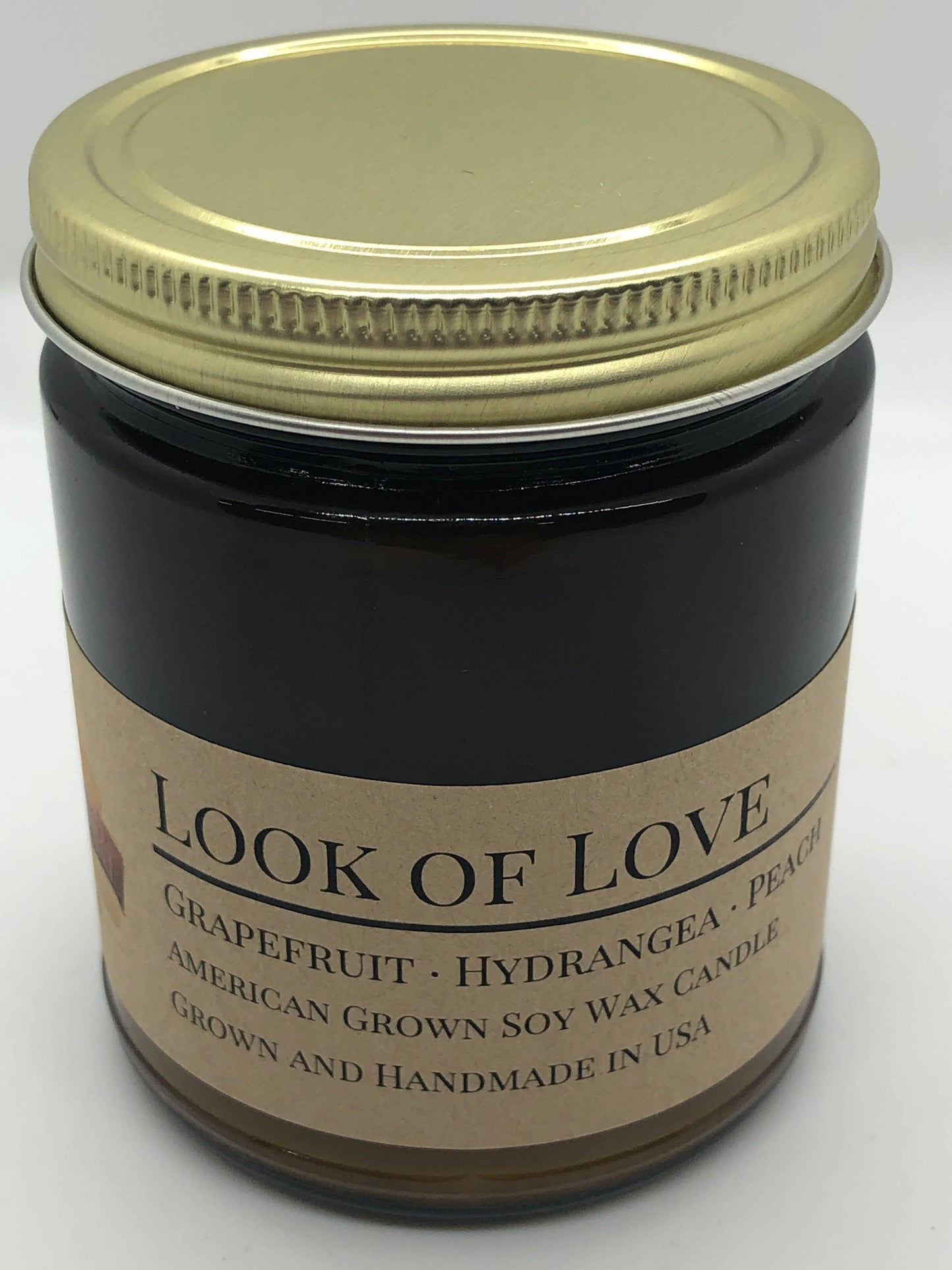 look of love soy wax candle | 9 oz amber apothecary jar by prairie fire tallow, candles, and lavender