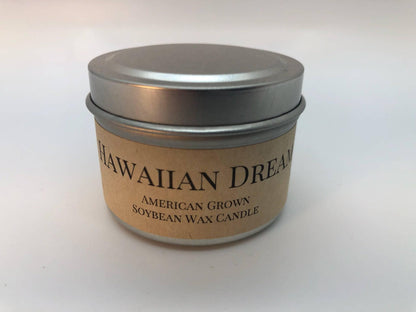 Hawaiian Dream Soy Wax Candle | 2 oz Travel Tin by Prairie Fire Tallow, Candles, and Lavender