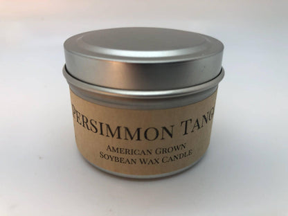 Persimmon Tango Soy Wax Candle | 2 oz Travel Tin by Prairie Fire Tallow, Candles, and Lavender