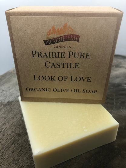 Look of Love Real Castile Organic Olive Oil Soap for Sensitive Skin - Dye Free - 100% Certified Organic Extra Virgin Olive Oil by Prairie Fire Tallow, Candles, and Lavender