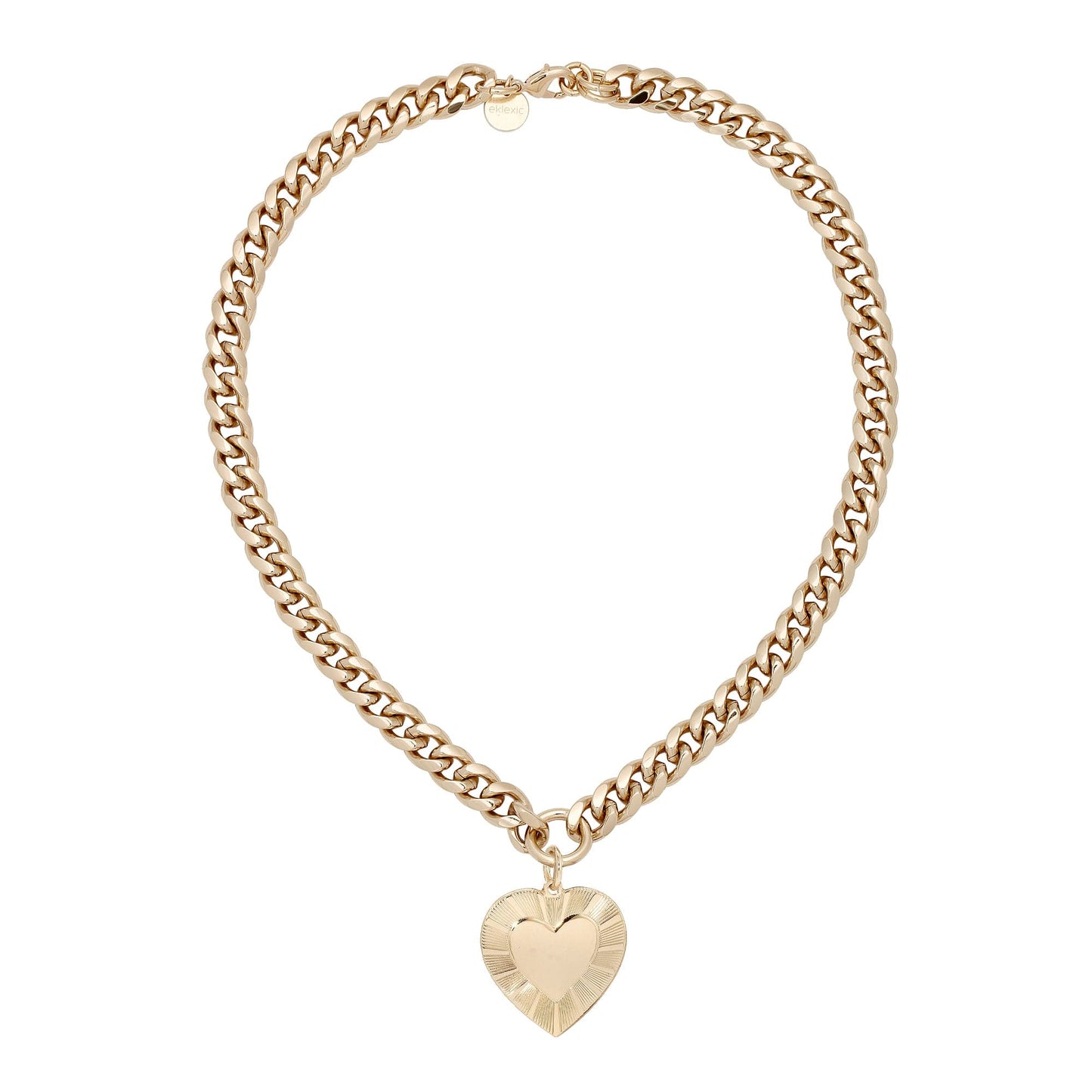 curb chain & heart pendant necklace by eklexic