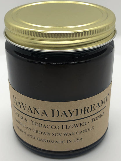 Havana Daydreamin' Soy Wax Candle | 9 oz Amber Apothecary Jar by Prairie Fire Tallow, Candles, and Lavender