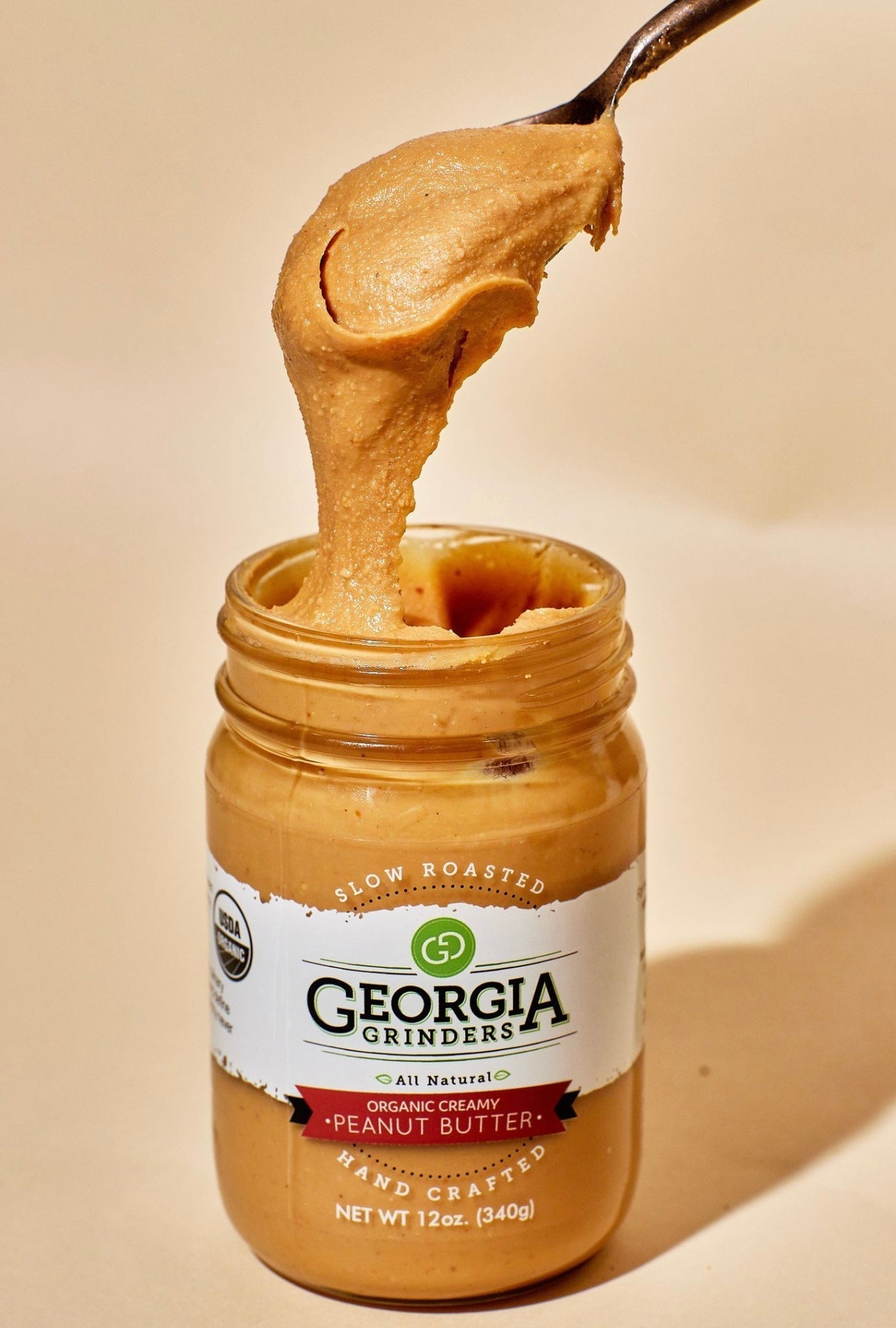 georgia grinders 64oz bulk tub of organic creamy peanut butter - (cp-cl) by georgia grinders