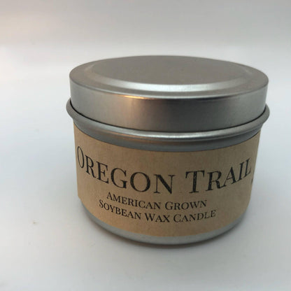 Oregon Trail Soy Wax Candle | 2 oz Travel Tin by Prairie Fire Tallow, Candles, and Lavender