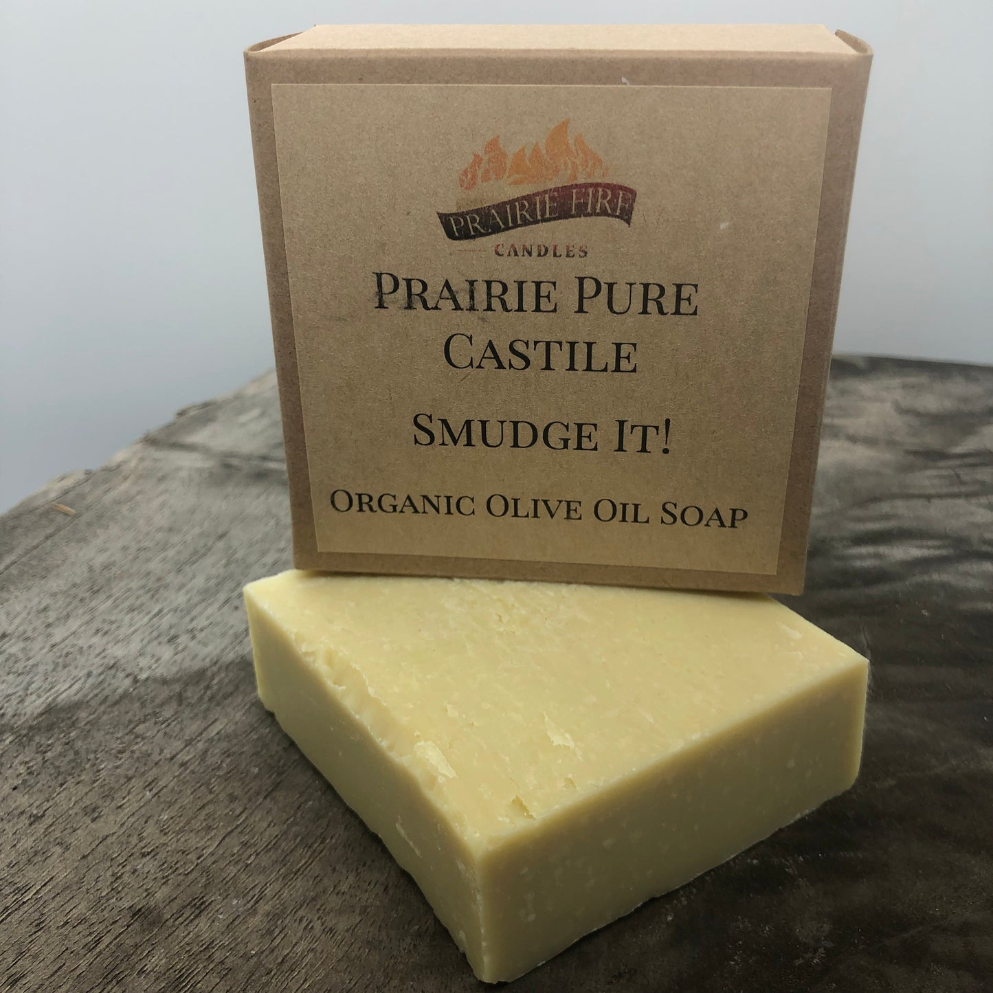 smudge it! real castile organic olive oil soap for sensitive skin - dye free - 100% certified organic extra virgin olive oil by prairie fire tallow, candles, and lavender