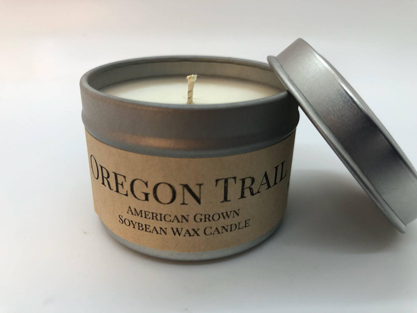 oregon trail soy wax candle | 2 oz travel tin by prairie fire tallow, candles, and lavender
