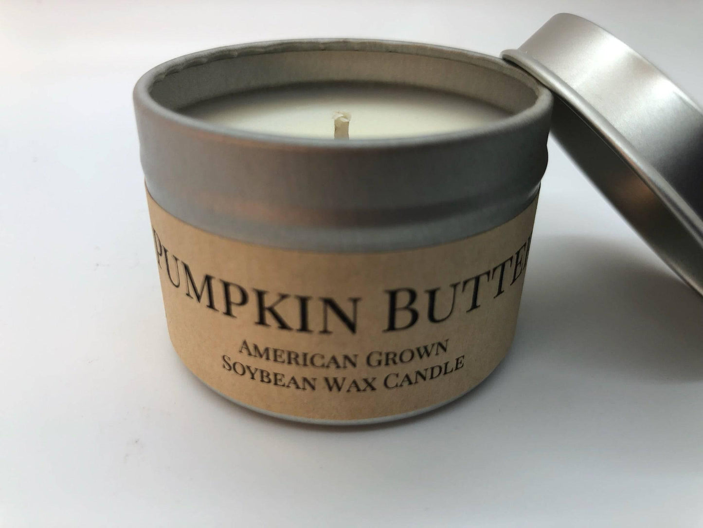 pumpkin butter soy wax candle | 2 oz travel tin by prairie fire tallow, candles, and lavender