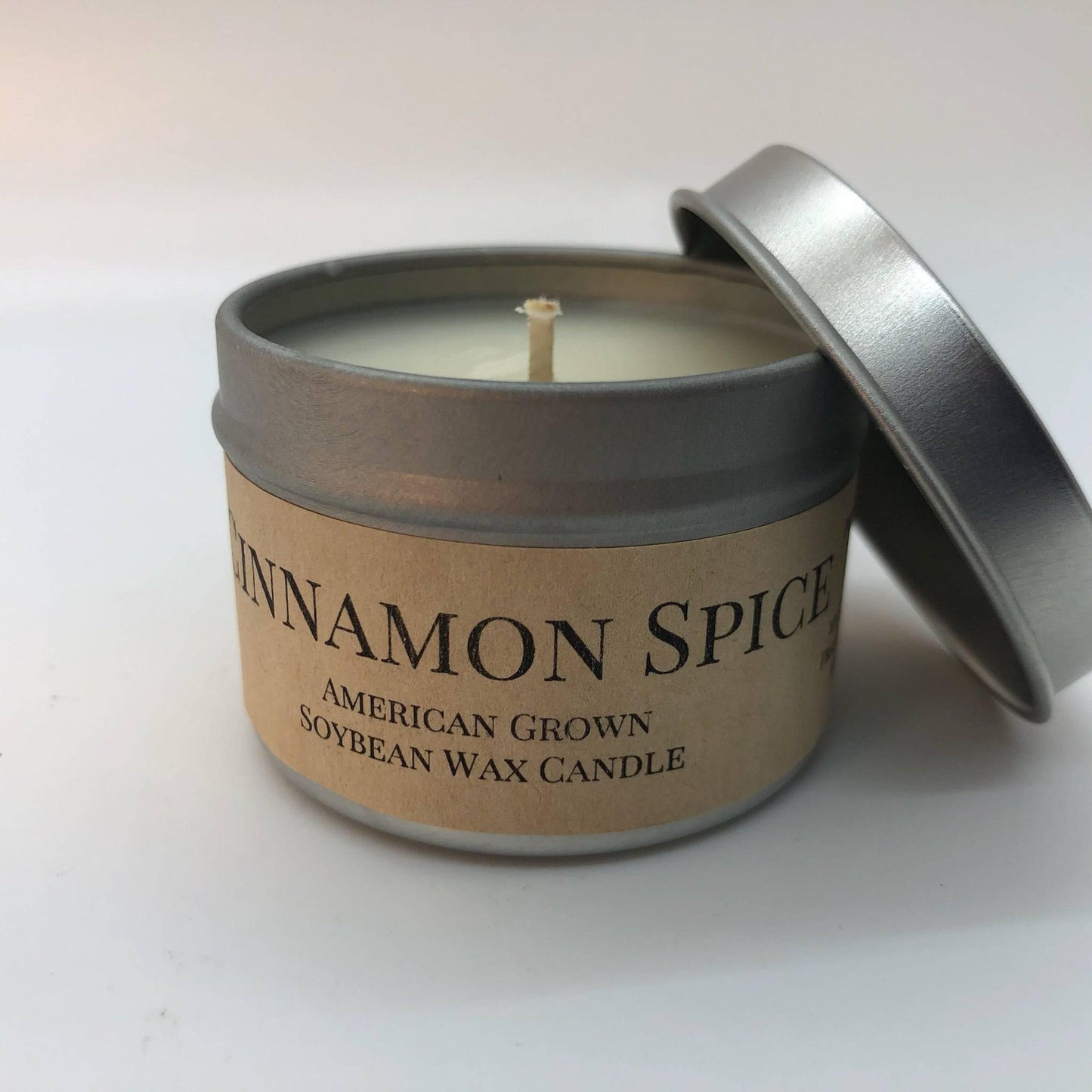 cinnamon spice soy wax candle | 2 oz travel tin by prairie fire tallow, candles, and lavender