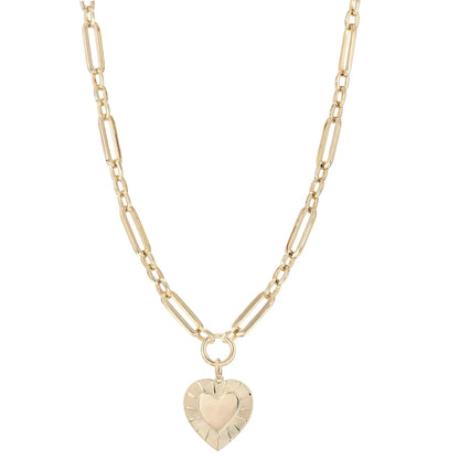 Large Multi Link Chain & Heart Pendant Necklace by eklexic