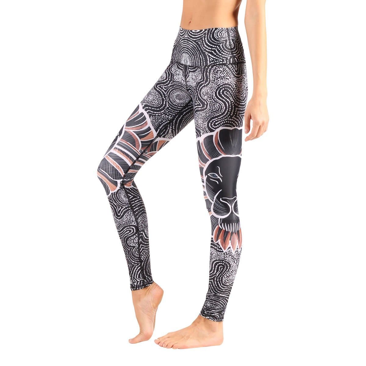 lions don't sheep printed yoga leggings by yoga democracy