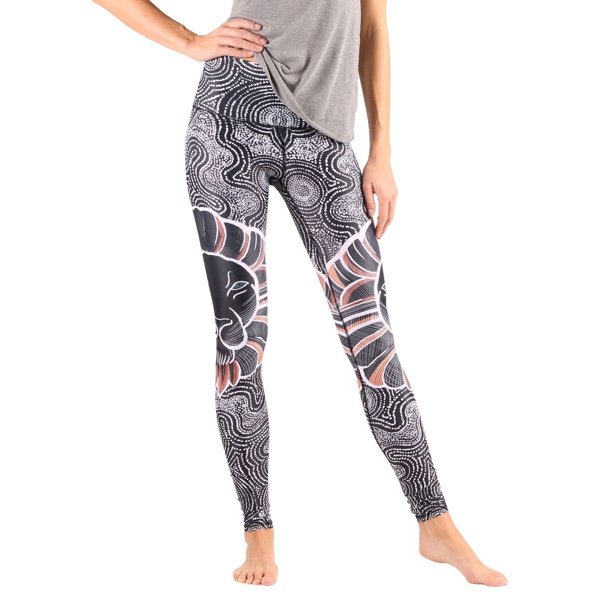 lions don't sheep printed yoga leggings by yoga democracy