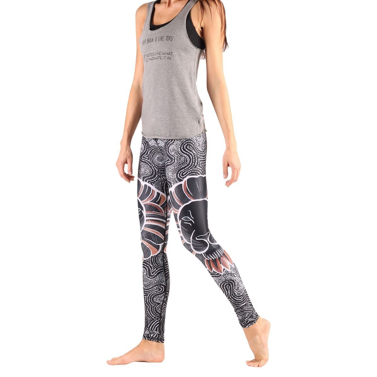 lions don't sheep printed yoga leggings by yoga democracy